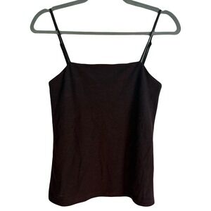 Tibi Brown Wool Square Neck Sleeveless Tank Top‎ Cami Casual Layering X-Small